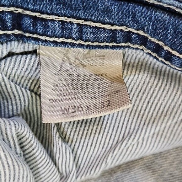 TK Axel Jeans Men's 36W 32L Slim Boot Cut Dark Wash Denim Pants Flap Pockets Y2K - Picture 13 of 13